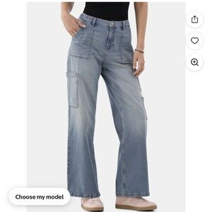 No Boundaries wide leg cargo jeans